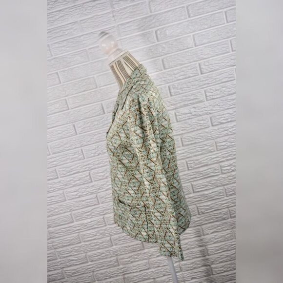 Vintage 60s 70s Lightweight Patterned Collared Jacket Size Small Medium - Picture 6 of 7